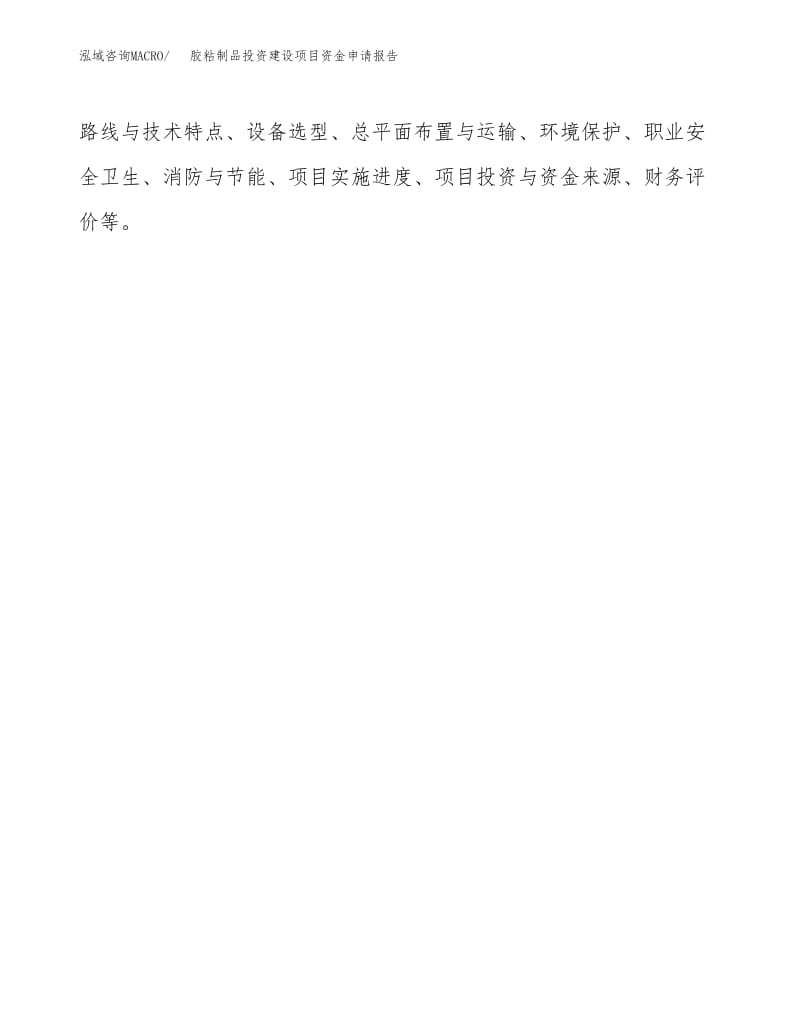 胶粘制品投资建设项目资金申请报告范文.docx